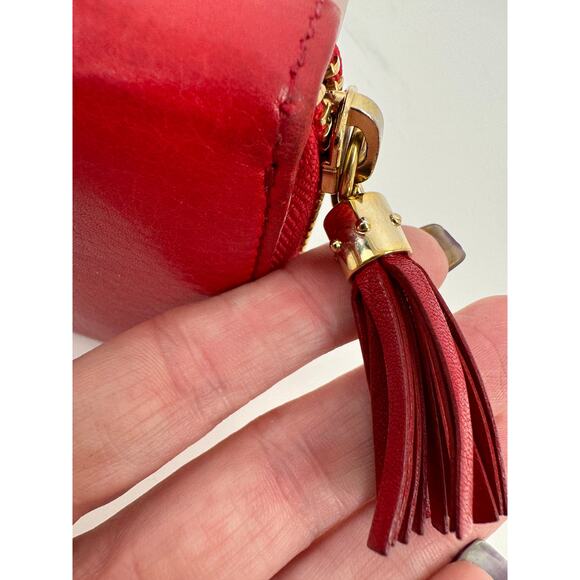 Gucci Rare Red Soho GG Logo Patent Leather Zip Around Long Wallet - Picture 4 of 6